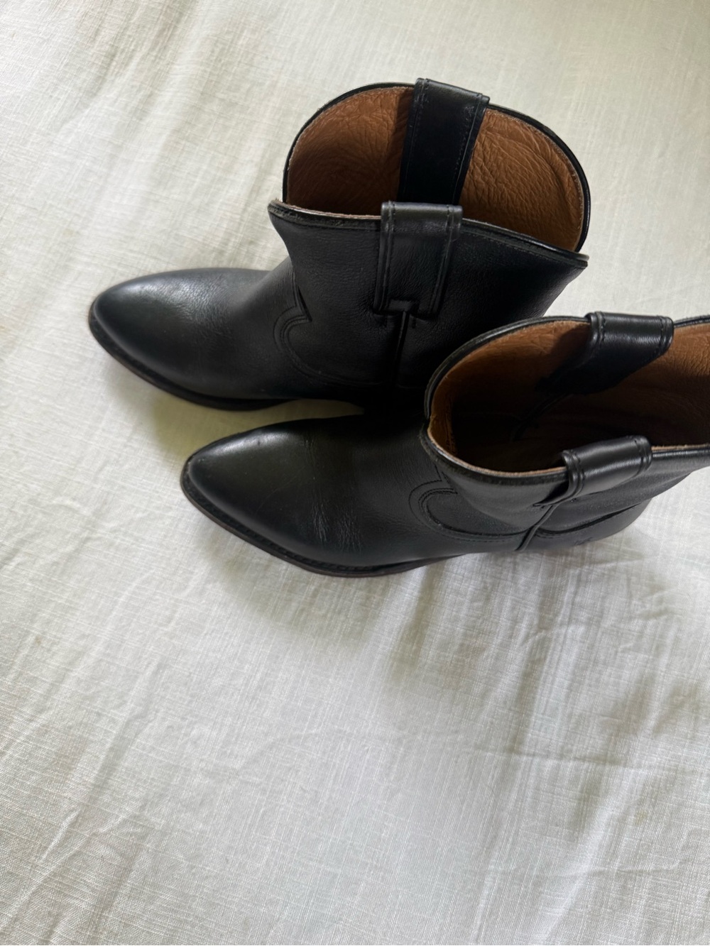 Frye Black Leather Short Western Boots - Picture 3 of 5